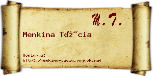 Menkina Tácia névjegykártya
